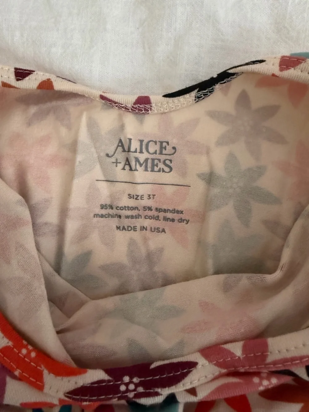 Alice + Ames Jumpsuit Starfish Floral New In Original Bag Size 3T Long Sleeve